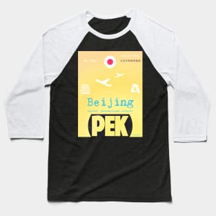 PEK Beijing airport code yellow Baseball T-Shirt